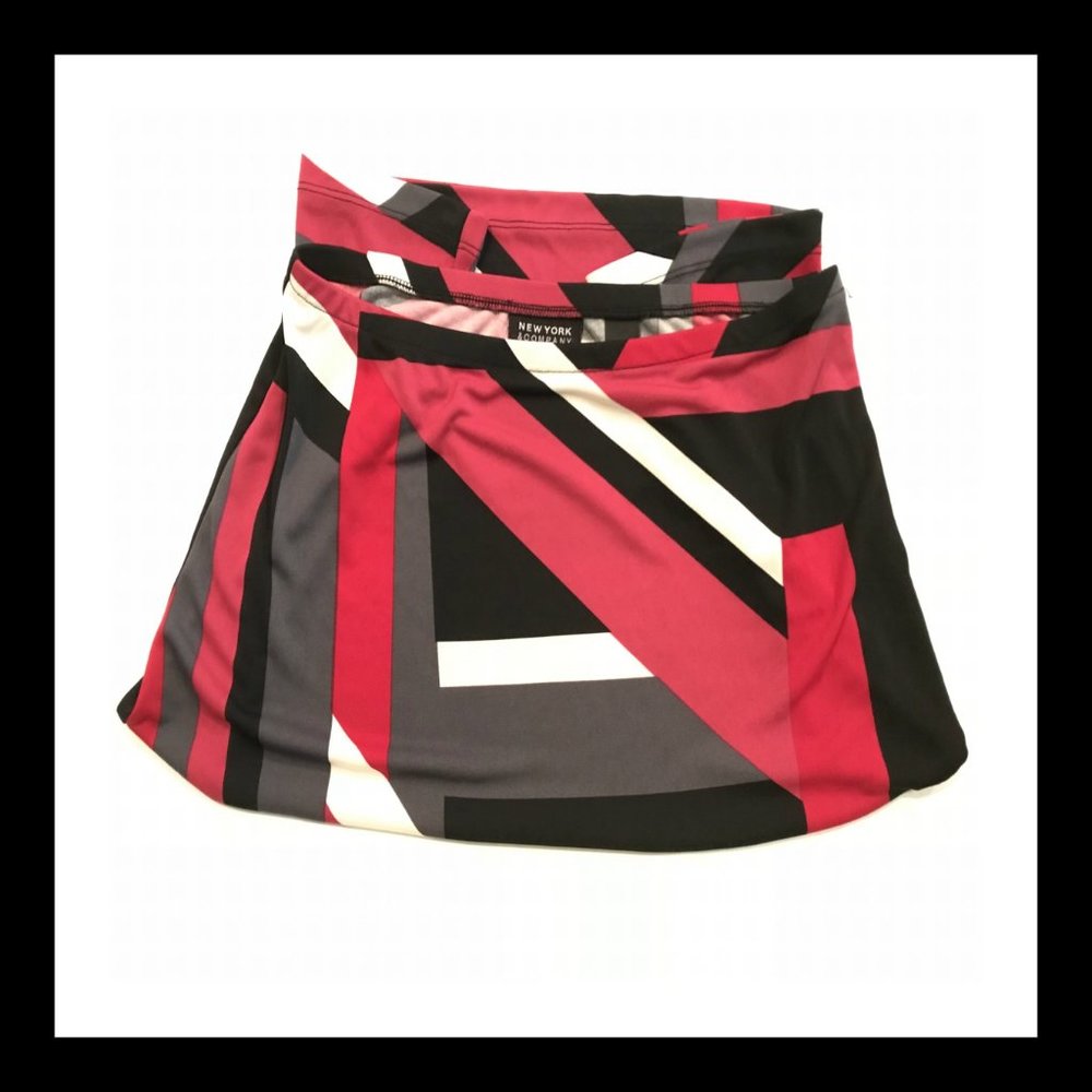 Pink/Gray/Black/White Design Skirt